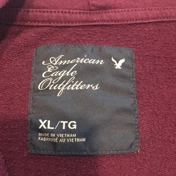 AEO plum hooded, zip up sweatshirt, xl - Picture 6 of 9
